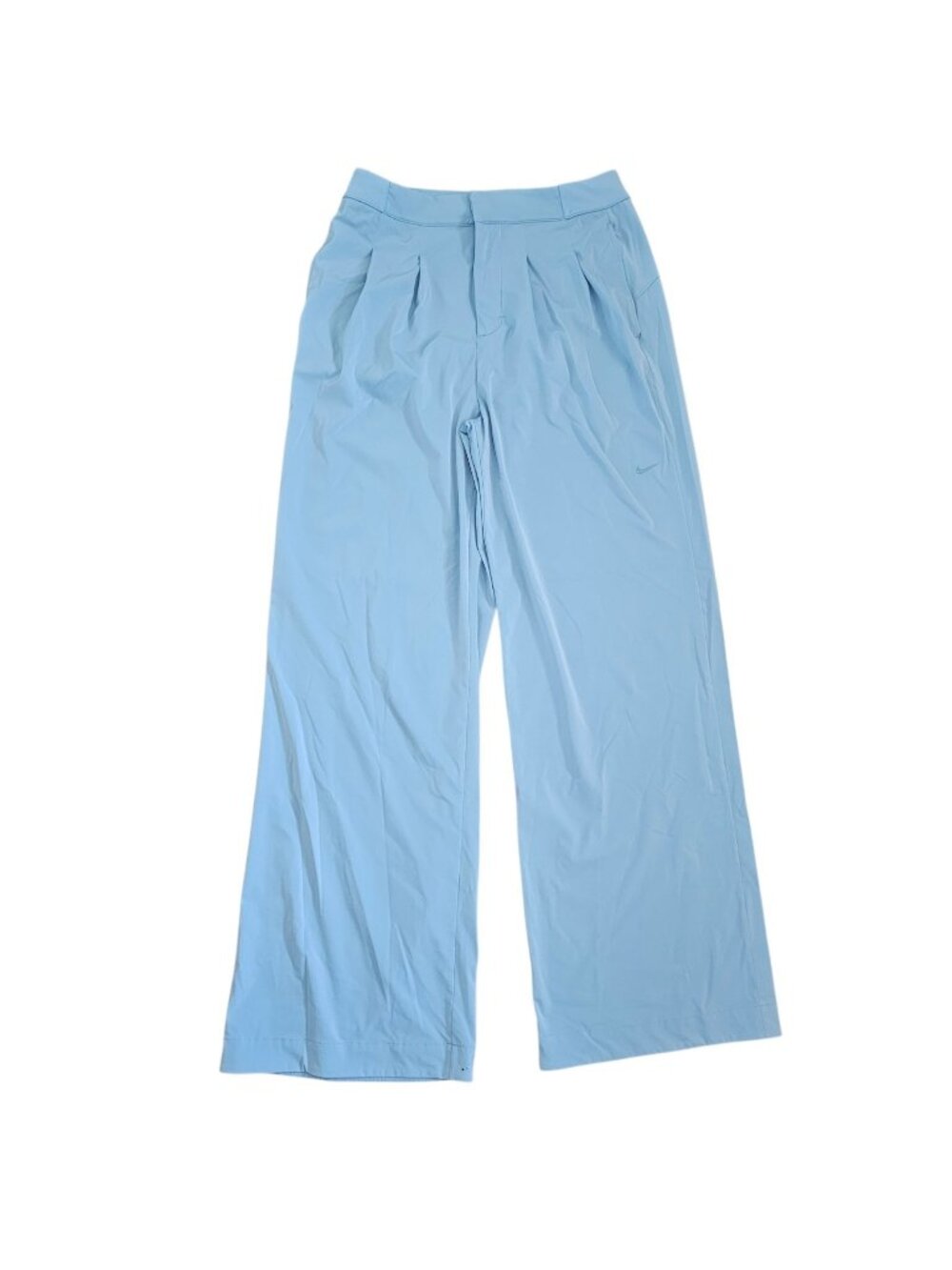Nike Womens Pleated Trousers Wide Leg Blue Sz M Dri-fit Baggy